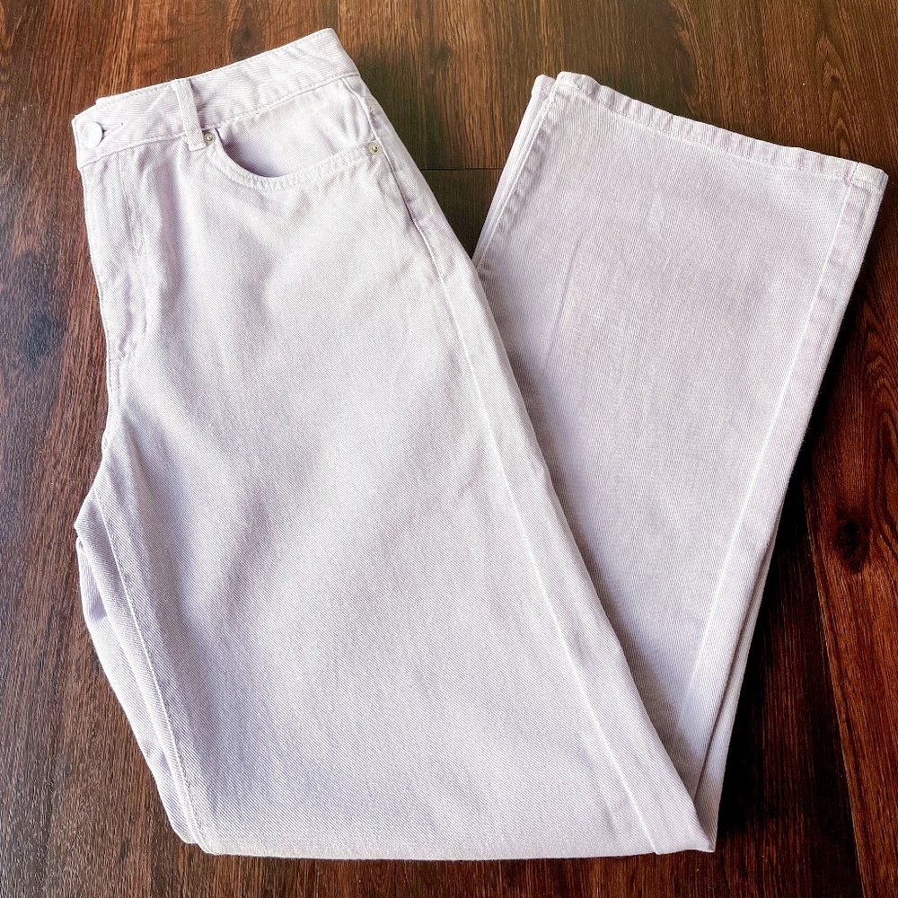 Garage Wide Leg Denim Jeans in Lilac